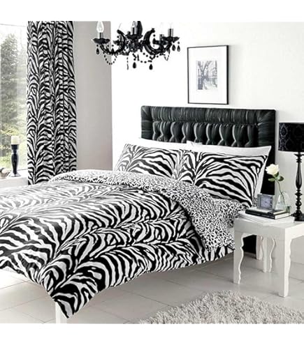 Amazon｜ゼブラ柄布団カバー3点セット (ピンク)｜寝具カバーセット