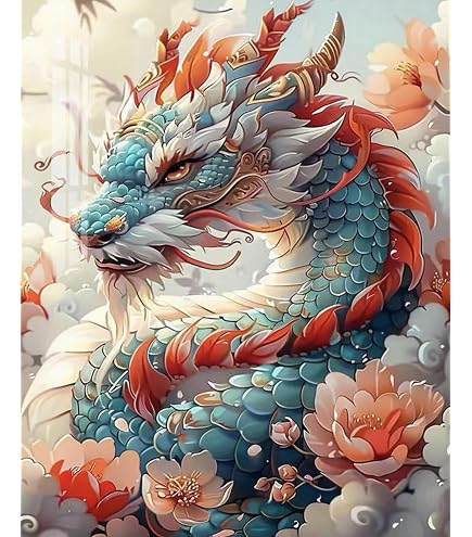 Amazon | Weiniuniu刺繍クロスステッチキット動物の虎、龍、龍