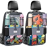 SURDOCA Car Organizer, 4th Generation Enhanced Car Seat Organizer with 10.5'' PVC-Free Tablet Holder, 8 Pockets, Road Trip Es