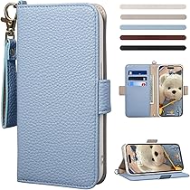 ⭐iPhone15promax 手帳型 携帯 ケース スカイブルー アイフォン サイズ:iPhone15_色:スカイブルー】iPhone 15 ケース 手帳型の通販 by