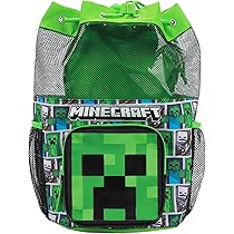 BIOWORLD Minecraft Creeper Youth - Set di 5 zaini per ragazzi, verde, taglia unica