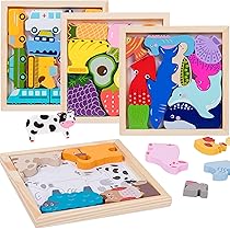 Amazon.co.jp: Shinse 木製パズル 4種類シリーズ 型はめパズル