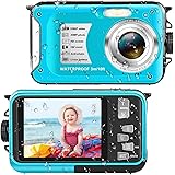 YISENCE デジカメ 防水 水中カメラ デジタルカメラ 3メートル防水 フルHD 1080P 30 MP 16倍デジタルズーム 動画＆写真 連続撮影 コンパクト 耐衝撃 誕生日プレゼントブラック 子供用 （blue）