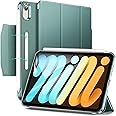 ESR iPad mini6 ケース 2021 三つ折りケース iPad mini6 カバー 8.3インチ 2021モデル 半透明 スマートケース 留め具付き 三つ折りスタンド オートスリープ/ウェイク対応 Pencil 2のペアリング・充電対応 グ