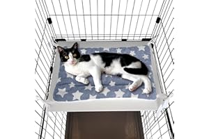 POOKIE ペット マット ケージ用 猫 ベッド 落ちない 四隅紐付き ボア あったか 柔らかい リバーシブル 洗える モフモフ ふわふわ キャットタワー ソファ (グレースター) ワンサイズ