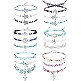 LOYALLOOK 18Pcs Anklet Bracelets for Womens Ankle Chain Turtle Wave Anklet Beach Ankle Bracelets Foot Jewelry for Women