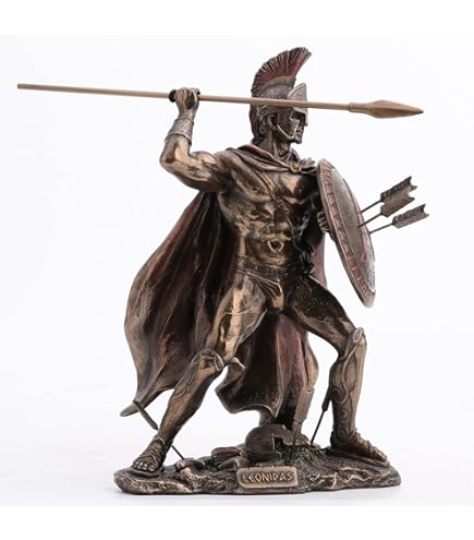 Amazon.co.jp: 剣と盾を持った、スパルタ王 レオニダス 彫刻 彫像