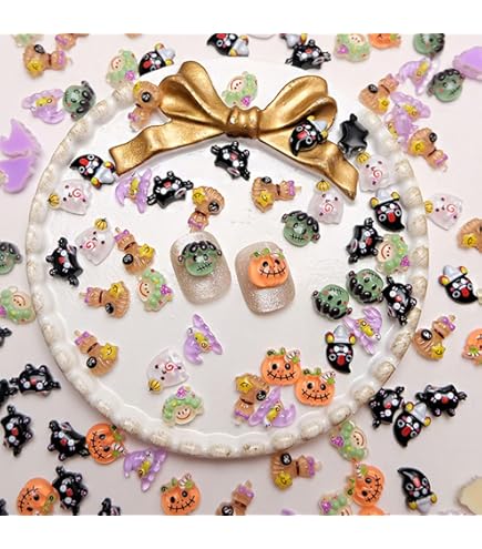Amazon | ネイルパーツ ハロウィン 120個セット 3D 立体 コウモリ
