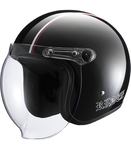 Amazon | RIDEZ ZZ バイク ジェットヘルメット UVシールド バックル式