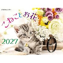 Amazon.co.jp: JTBのカレンダー「こねことお花 2027」壁掛け/月めくり