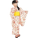 [京都室町st．] 浴衣 こども 女の子 単品 古典柄 子供浴衣 (赤 紫 ピンク 紺 オレンジ 生成り)サイズ（100 110 ） OCN
