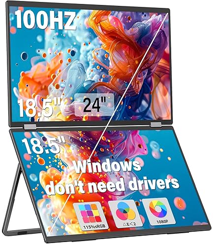Amazon.co.jp: InnoView 23.8インチ デュアルポータブルモニター 180Hz