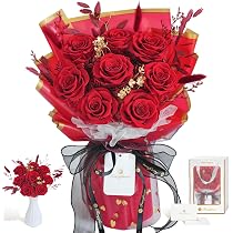 赤いプリザーブドローズの花束 Amazon｜Fiorifiore 母の日 プリザーブドフラワー ブーケ 8輪 赤 薔薇