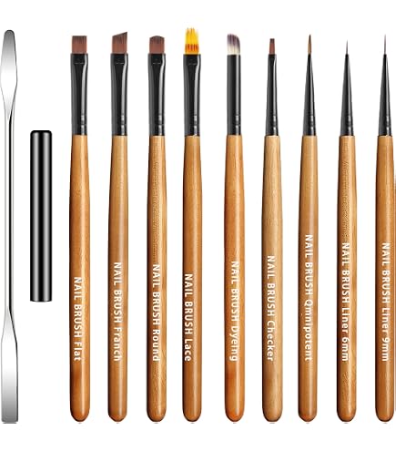 Amazon | 12本 ジェルネイル 筆 セット キャップ付き ネイリスト 工房