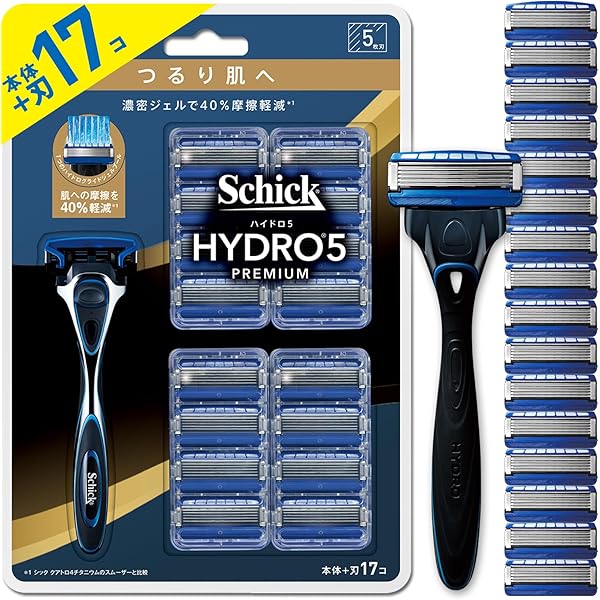 Schick HYDRO5 PREMIUM 本体+替刃のセット HYDRO5 シック ハイドロ5 プレミアム 敏感肌 替刃 17個 本体 +