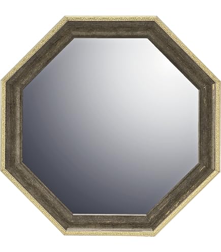 Amazon.co.jp: 淡いピンク 白 八角形鏡（size20Max22） ステンドグラス