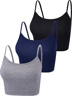 Boao 3 Pcs Crop Camisole Top Spaghetti 
