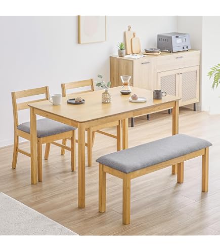Amazon | 無垢材 ダイニング5点セット ERISPLUS（エリスプラス