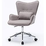 SYALEN オフィスチェア デスクチェア パソコンチェア 椅子 昇降機能付き 腰クッション付き お洒落 インテリア ファブリック 布生地 グレージュ SLCH-01LGY