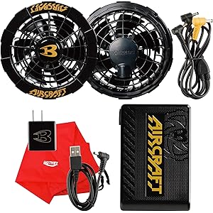 空調服 バートル BURTLE 2020年 新型 エアークラフト バッテリー & ファン セット AC230 AC240 (12Vリチウムイオンバッテリー+ファンユニット+収納袋)