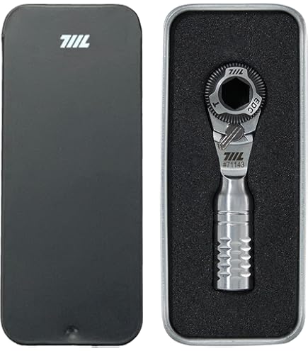 711L EDC Ratchet Wrench Flex HEX - 1/4 Pocket Ratchet Tool with Socket Extension for Daily Carrying - Includes T-Handle and T8-bit