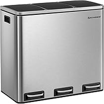 SONGMICS LTB45B 未使用品　3分別ごみ箱 15L×3 容量 Amazon｜SONGMICS ゴミ箱 ダストボックス ペダル式 3分別 3×18L