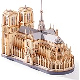 Rolife 立体パズル 3D木製パズル ノートルダム大聖堂 モデル 着色可能 建築模型 インテリア装飾 雰囲気作り 玄関 工作キット DIY 組み立て 暇つぶし 知育玩具 中学生 大人向け 14歳以上 青少年 初心者に最適 STEM教育 ギフト バ