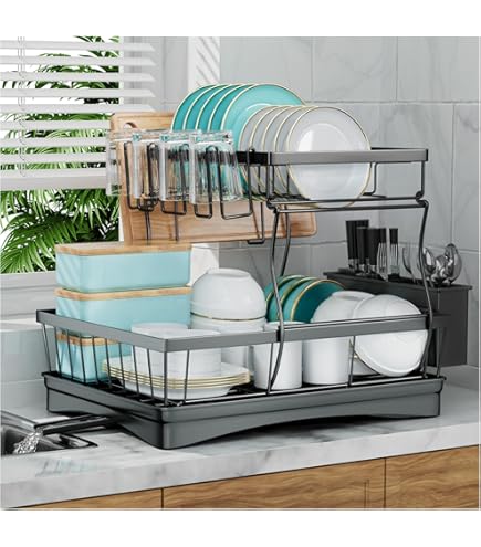 Amazon Cutlery Drying Basket Alvorog Tier Dish Drying Rack With