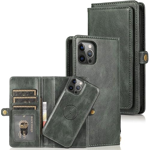 Cavor for iPhone 15 Pro Wallet Case,2 in 1 Magnetic Detachable Case Leather Flip Cover with Stand Feature & Card Slots & Wris