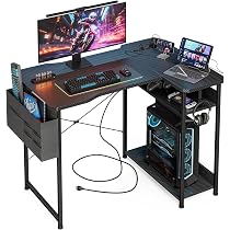 Amazon.co.jp: Acrolix ゲーミングデスク カーボン調 コンセント付き