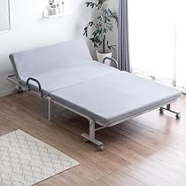 折りたたみベッド シングル 14段階リクライニング 高床(ベッド下34㎝) 折りたたみベッド シングル コンパクト ベッド マット 14段階