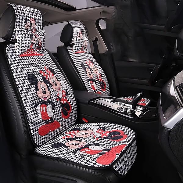 Amazon | シートカバー ミッキーとミニー フロントシートカバーx2 車の 