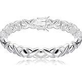 Sterling Silver XOXO Hugs and Kisses Bracelet, 7"