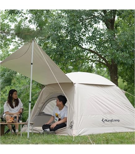 KingCamp ロッジテントTC 煙突穴付き キングキャンプ Amazon.co.jp: KingCamp ロッジテント TC キャビンテント ロッジ型 4-5