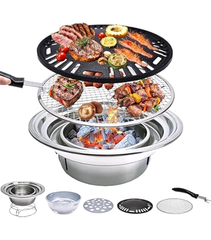 Irishom 13 pouces coréearbecue grill multifonctionnel charbon de bois Irishom 13 pouces coréearbecue grill multifonctionnel charbon de bois