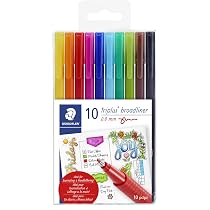 STAEDTLER Triplus Broadliner Pens – 0.8mm Tip, Set Of 10 Assorted Colors