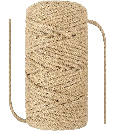 T.W. Evans 1/4" X 100' Twisted Sisal Rope - Natural Fiber, Chemical Free, Pet Safe
