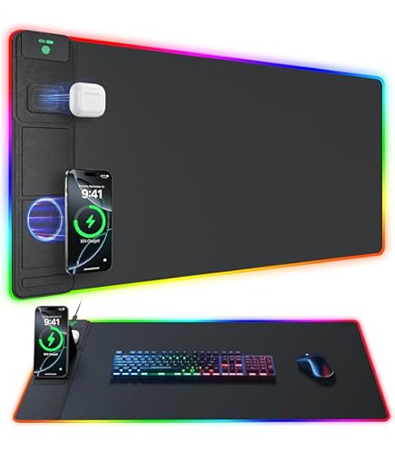 Gaming Mouse Pad RGB, 35x15.8 Large Keyboard Desk Mat 35 X11 8 Large Rgb Mouse Pad For Laptop Pc Keyboard 24 Light Effects - View #5