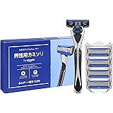 by Amazon 5枚刃 デュアルスムーザー 男性用 カミソリ 本体(ホルダー)+ 替刃 5コ付 髭剃り (SOLIMO)