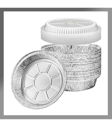 Fit Meal Prep 50 Pack 8" Round Aluminum Foil Pans With Clear Dome Lids, Pie Tins Disposable 8 Inch With Lids, Take Out Containers, Freezer Oven Safe Aluminum Baking Pans For Storing - View #9
