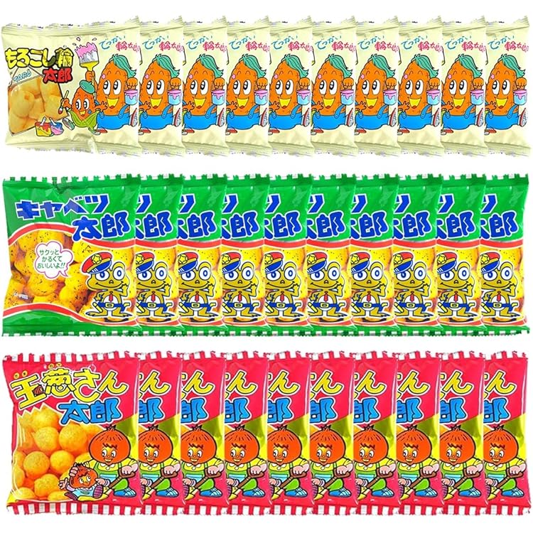 Amazon.co.jp: 駄菓子 キャベツ太郎/玉葱さん太郎/もろこし輪太郎 太郎