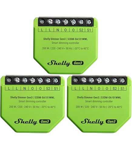 Shelly Plus 0-10V Dimmer, WiFi & Bluetooth Smart Dimmer Switch, Dimbare lampen, Geen neutrale draad nodig, Home Automation, Compatibel met Alexa & Google Home, iOS Android App, Geen hub nodig