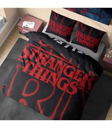 Stranger Things Official Single Duvet Cover Set Hellfire Club Design | INDIA