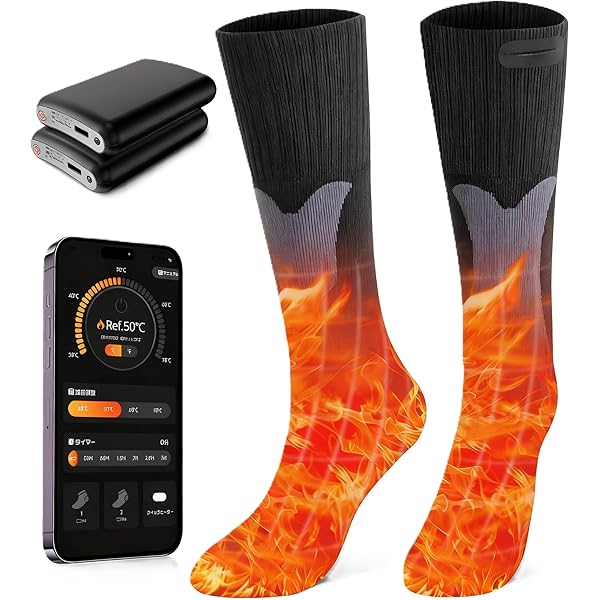 Amazon.co.jp: 【3足/2足/1足入り】電熱ソックス 自動接続 つま先発熱
