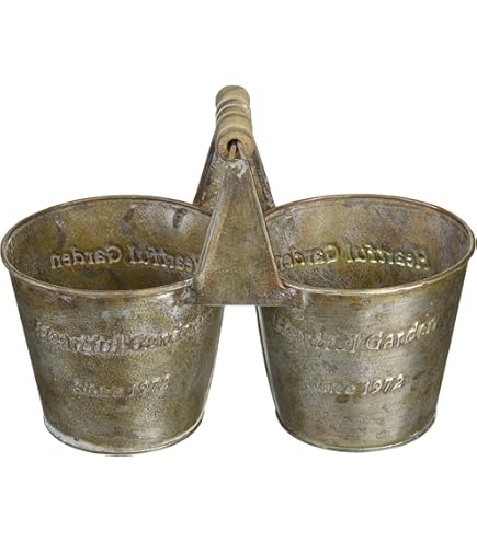 Amazon.co.jp: アンティーク風ブリキポット ブリキバケツ型 100φ