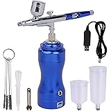 [aurochs] エアブラシ コンプレッサー セット ver.2.5 充電式 ダブルアクションタイプ 自動電源 ON/OFF 口径0.4mm 重力式 エアーブラシ ハンドピース 一体型 小型 軽量 日本語説明書付き DIY プラモデル 絵画 ネイル