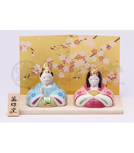 雛祭り 陶器製　雛人形　 セット 貝殻型 楽天市場】昭峰作 陶器製 雛人形 仲陸貝合わせ立雛親王飾り 吉兆