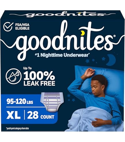 Goodnites Boys' Nighttime Underwear, Size XXL (120-165+ lbs), 24