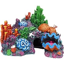 Amazon.co.jp: Charmoon 水槽 アクアリウム オブジェ 珊瑚 洞窟 貝