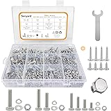 Senyard 六角ボルト 錆びない ステンレス ボルト ナット セット, M6 M5 M4 六角ネジ セット 518pcs ボルトナットセット ステンレスボルト ボルト ナット ワッシャー セット ボルトセット m4 ネジ 六角レンチ収納ケース付き